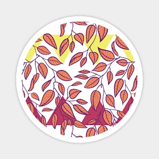 Minimalist Leaf Line Art Illustration as a Seamless Surface Pattern Design Magnet